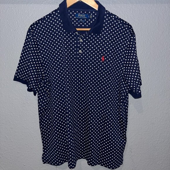 POLO RALPH LAUREN  Iron Cross Print Polo Shirt - EUC - Men's Large - Classic Fit - Picture 1 of 13